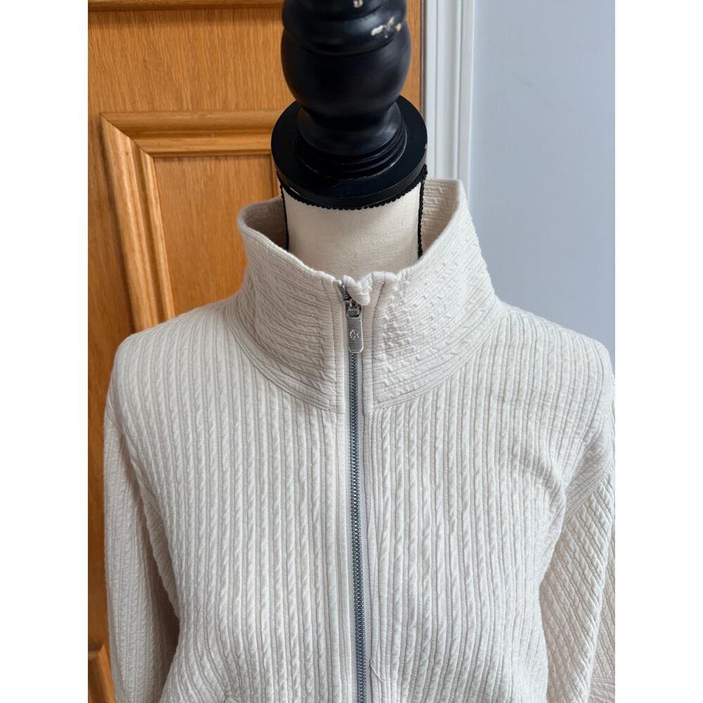 Lululemon Textured Cropped Jacket Womens Bone Ivory Cream Size XS/S - Picture 4 of 9
